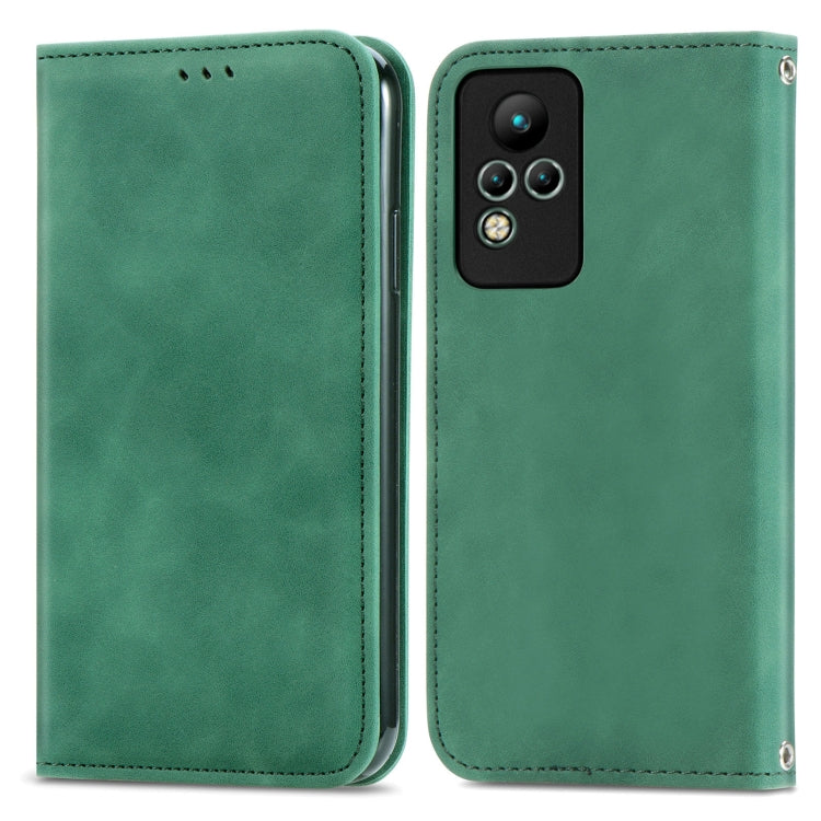 For Infinix Note 11 Retro Skin Feel Magnetic Leather Phone Case