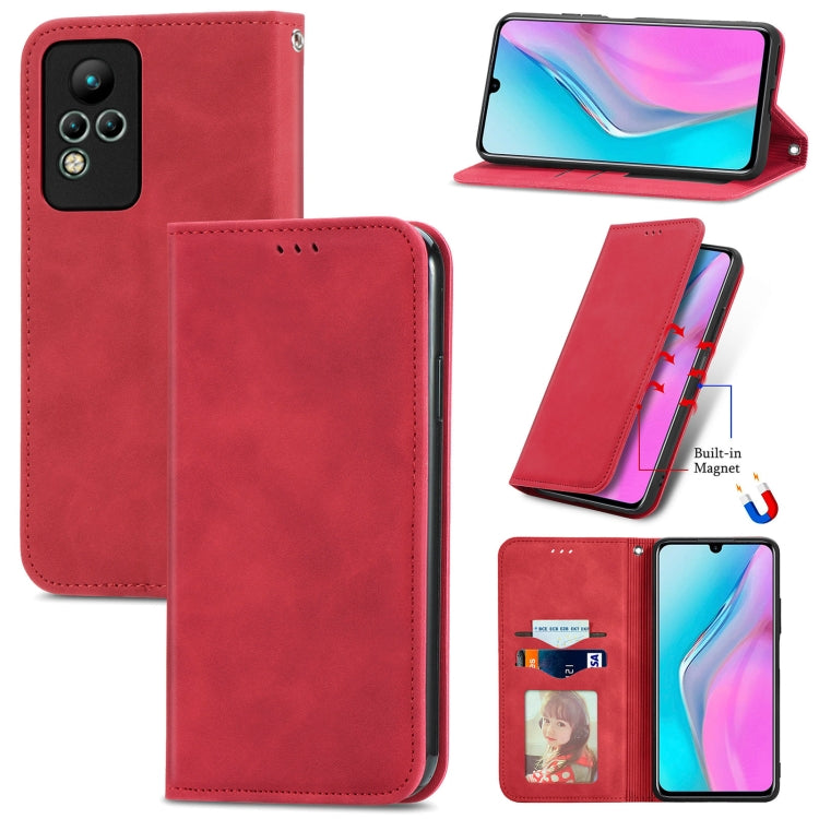 For Infinix Note 11 Retro Skin Feel Magnetic Leather Phone Case