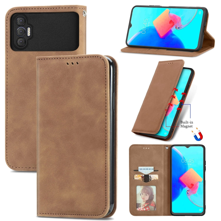For Tecno Spark 8P Retro Skin Feel Magnetic Leather Phone Case