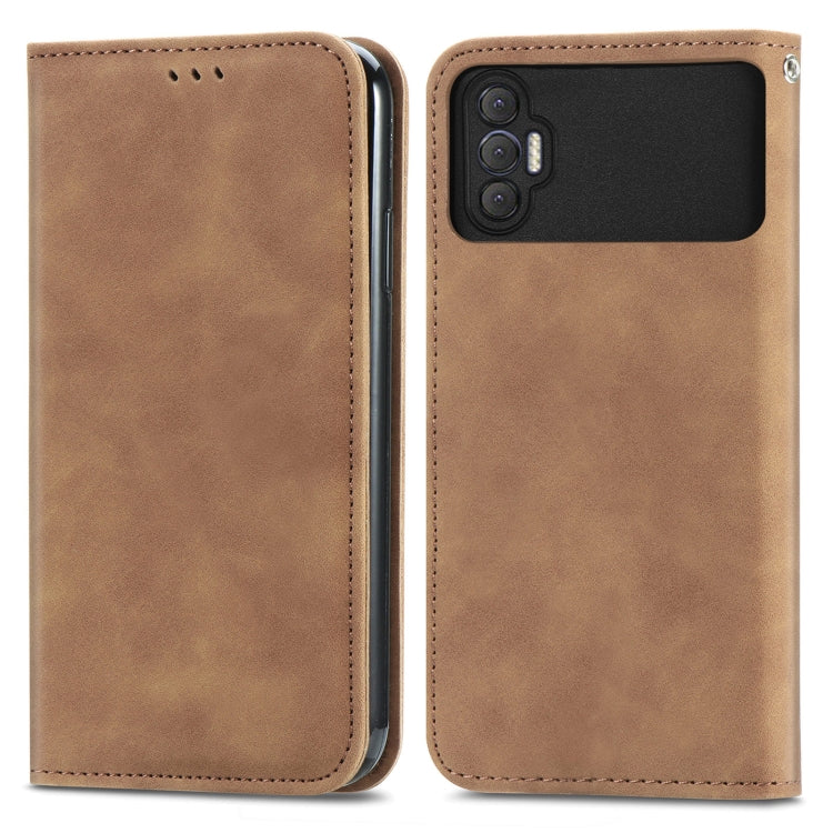 For Tecno Spark 8P Retro Skin Feel Magnetic Leather Phone Case