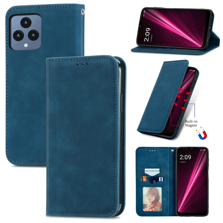 For T-Mobile Revvl 6 5G Retro Skin Feel Magnetic Leather Phone Case