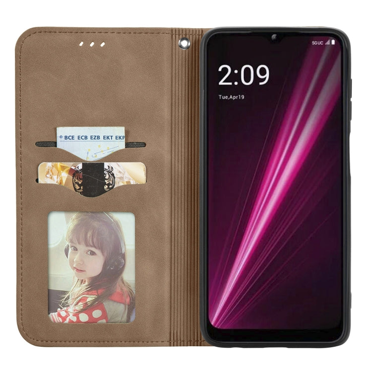 For T-Mobile Revvl 6 5G Retro Skin Feel Magnetic Leather Phone Case