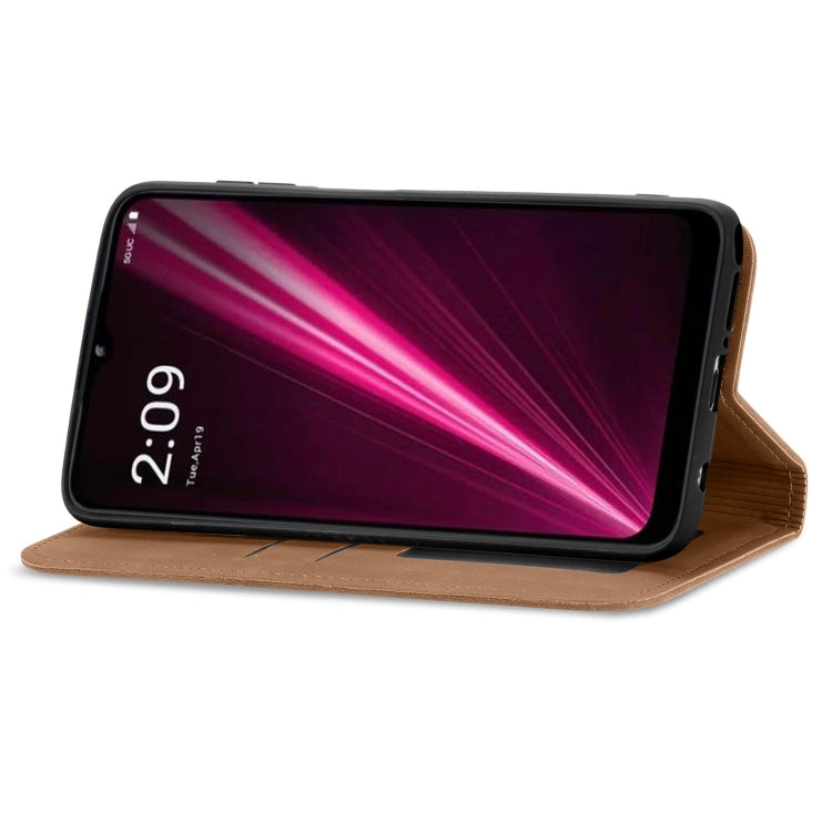 For T-Mobile Revvl 6 5G Retro Skin Feel Magnetic Leather Phone Case