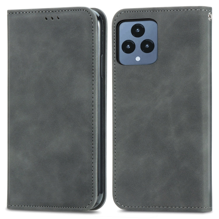 For T-Mobile Revvl 6 5G Retro Skin Feel Magnetic Leather Phone Case