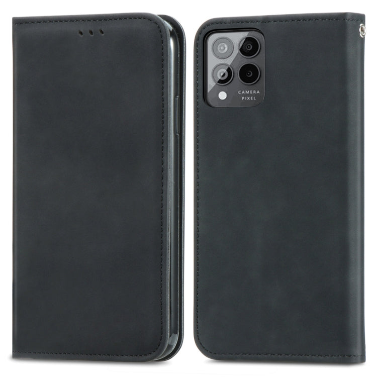 For T-Mobile Revvl 6 Pro 5G Retro Skin Feel Magnetic Leather Phone Case