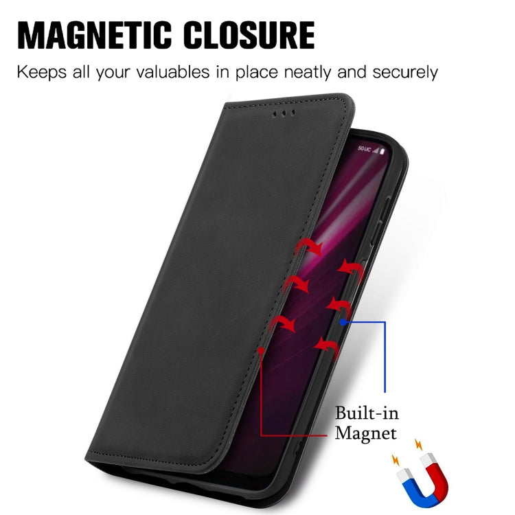 For T-Mobile Revvl 6 Pro 5G Retro Skin Feel Magnetic Leather Phone Case