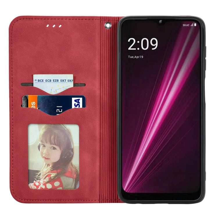 For T-Mobile Revvl 6 Pro 5G Retro Skin Feel Magnetic Leather Phone Case