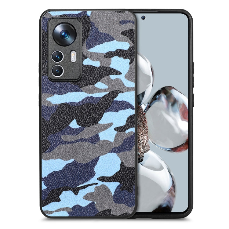 For Xiaomi 12T Camouflage Leather Back Cover Phone Case