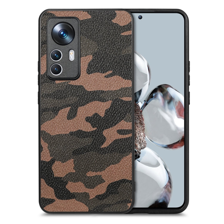 For Xiaomi 12T Camouflage Leather Back Cover Phone Case