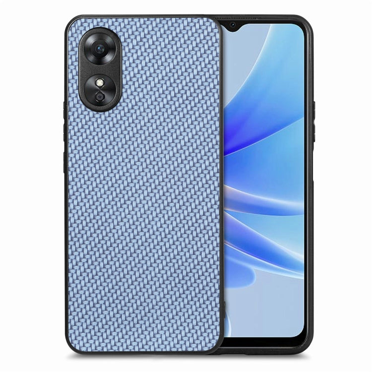 For OPPO A17 Carbon Fiber Texture Leather Back Cover Phone Case