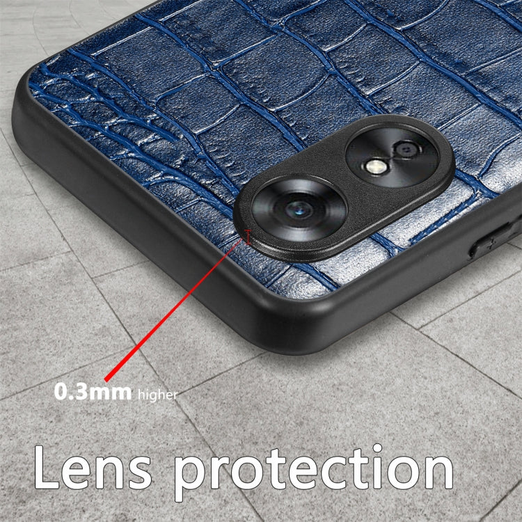 ForOPPO A17 Crocodile Grain Leather Back Cover Phone Case