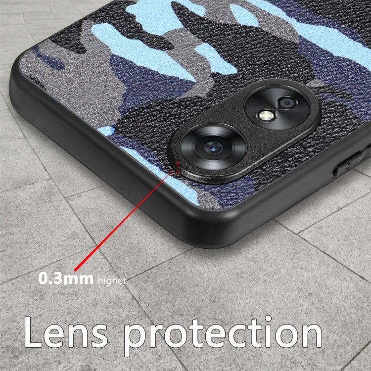 For OPPO A17 Camouflage Leather Back Cover Phone Case