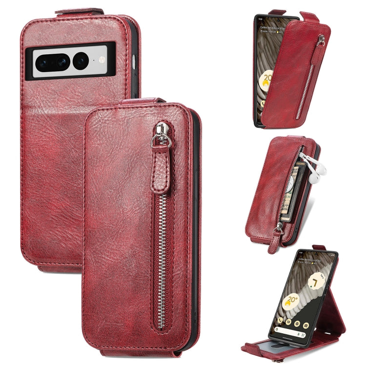 For Google Pixel 7 Pro Zipper Wallet Vertical Flip Leather Phone Case