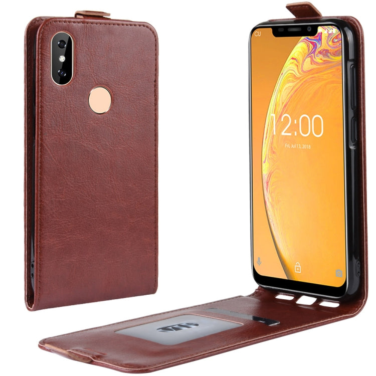 Crazy Horse Vertical Flip Leather Protective Case for Oukitel C13 Pro(Brown)