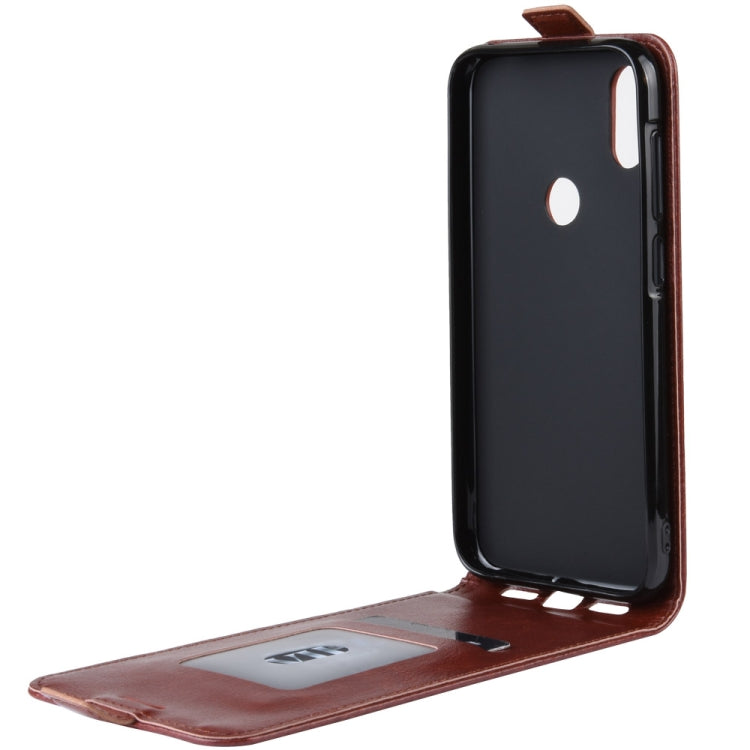 Crazy Horse Vertical Flip Leather Protective Case for Oukitel C13 Pro(Brown)