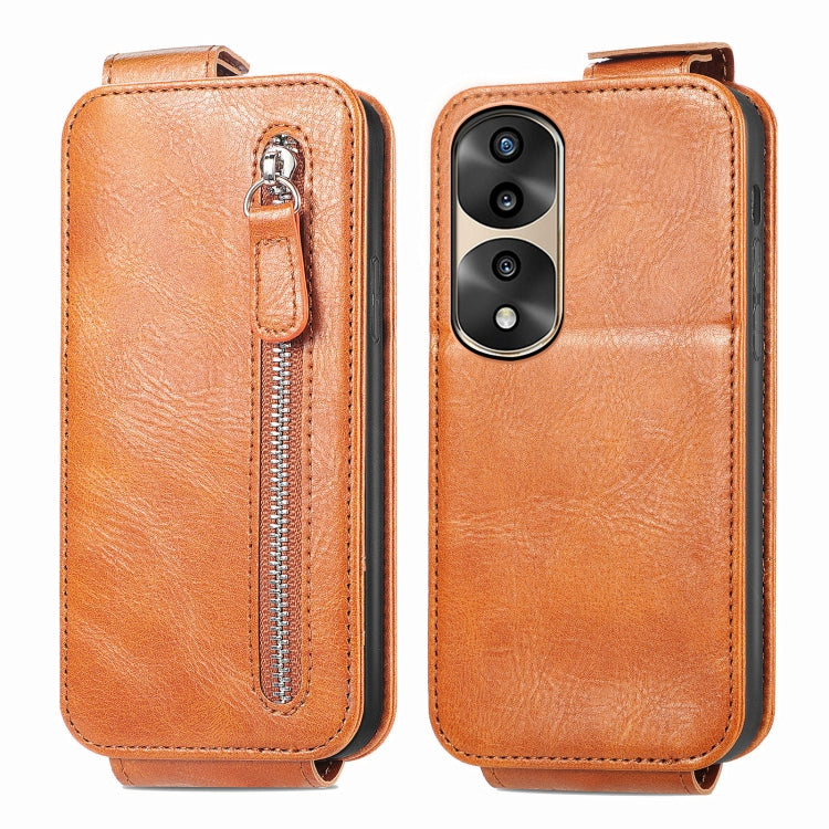 For Honor 70 Pro Zipper Wallet Vertical Flip Leather Phone Case