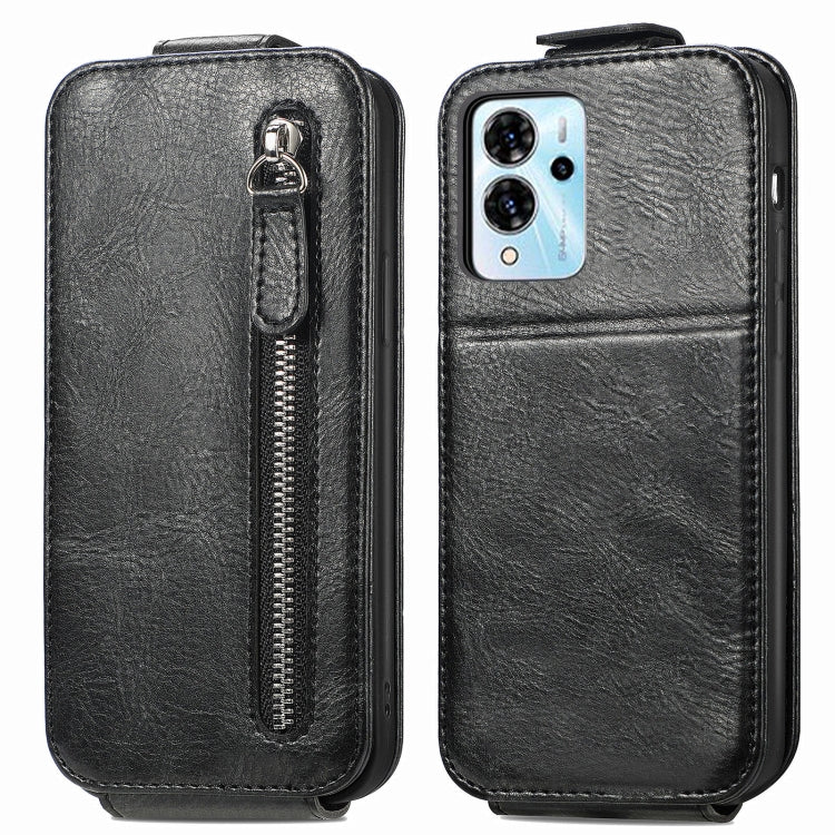 For ZTE Blade V40 Pro Zipper Wallet Vertical Flip Leather Phone Case