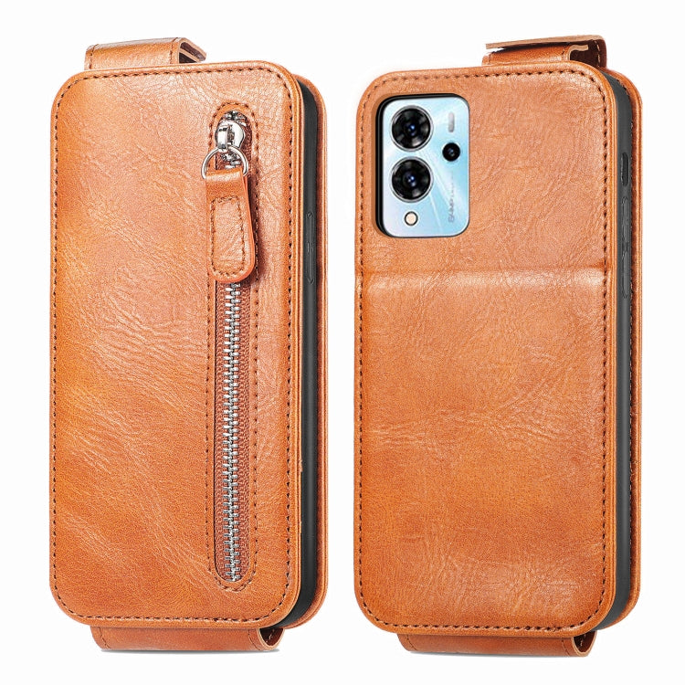For ZTE Blade V40 Pro Zipper Wallet Vertical Flip Leather Phone Case
