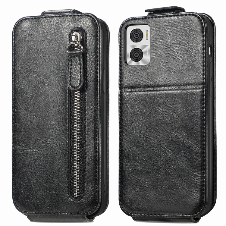 For Motorola Moto E22i Zipper Wallet Vertical Flip Leather Phone Case