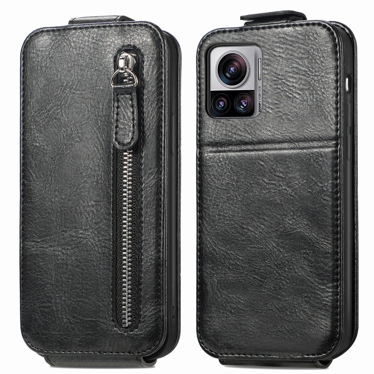 For Motorola Moto Edge 30 Ultra Zipper Wallet Vertical Flip Leather Phone Case