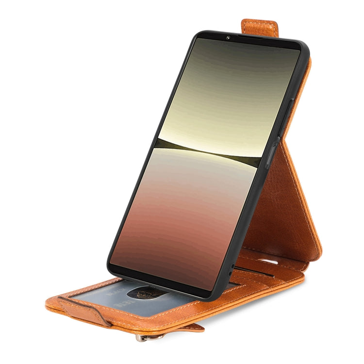 For Sony Xperia 5 IV Zipper Wallet Vertical Flip Leather Phone Case