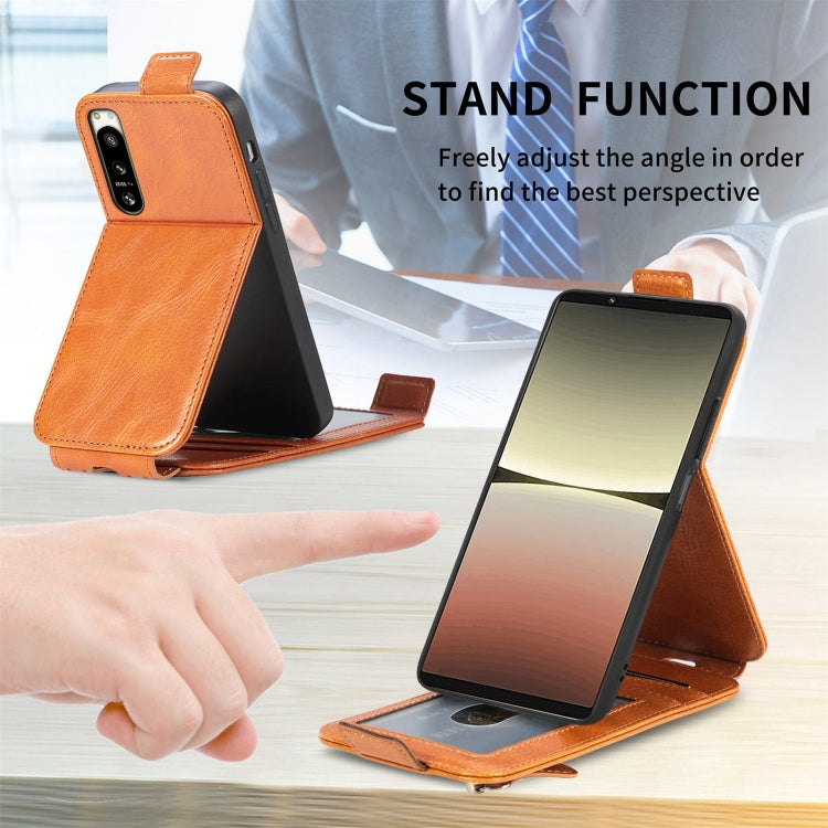 For Sony Xperia 5 IV Zipper Wallet Vertical Flip Leather Phone Case