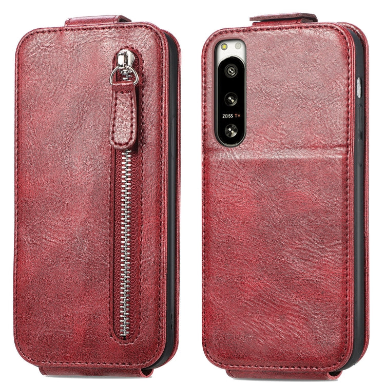 For Sony Xperia 5 IV Zipper Wallet Vertical Flip Leather Phone Case