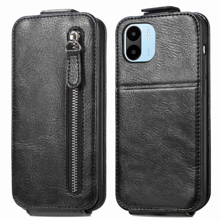 For Xiaomi Redmi A1 Zipper Wallet Vertical Flip Leather Phone Case