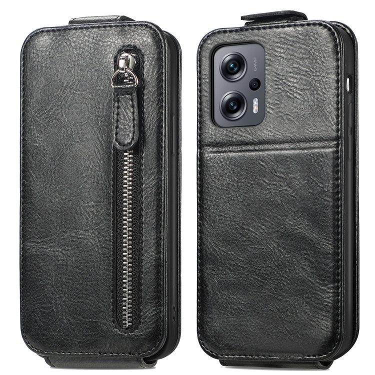 For Xiaomi Redmi Note 11T Zipper Wallet Vertical Flip Leather Phone Case