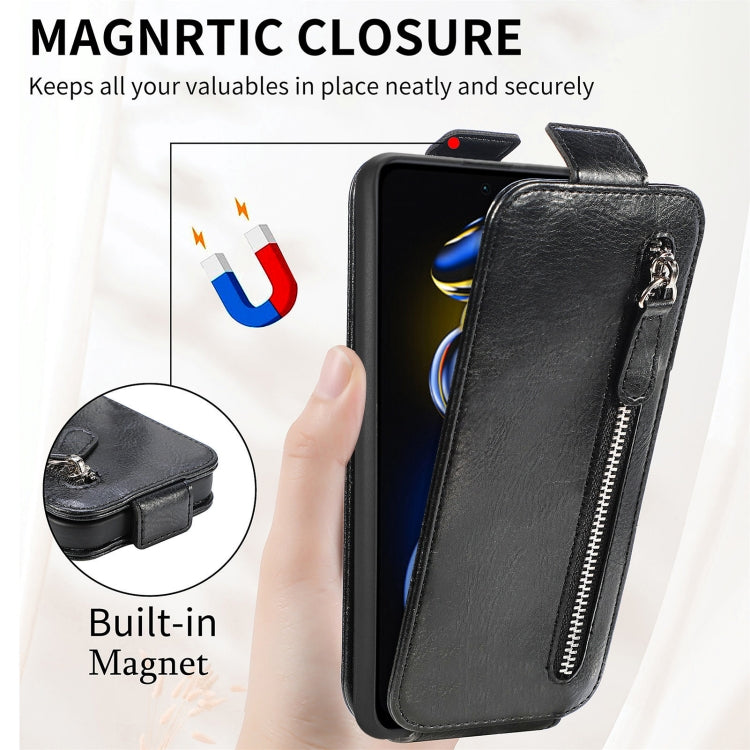 For Xiaomi Redmi Note 11T Zipper Wallet Vertical Flip Leather Phone Case