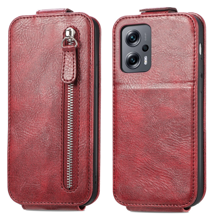 For Xiaomi Redmi Note 11T Zipper Wallet Vertical Flip Leather Phone Case