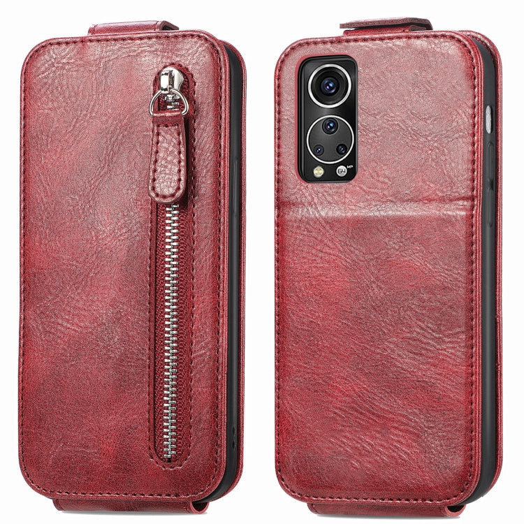 For ZTE Axon 30S Zipper Wallet Vertical Flip Leather Phone Case