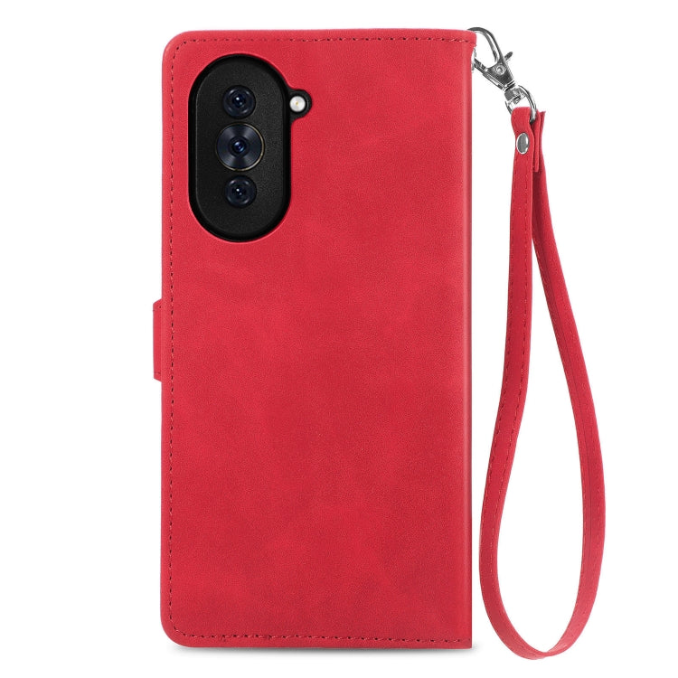 For Huawei Nova 10 Embossed Flower Zipper Leather Phone Case