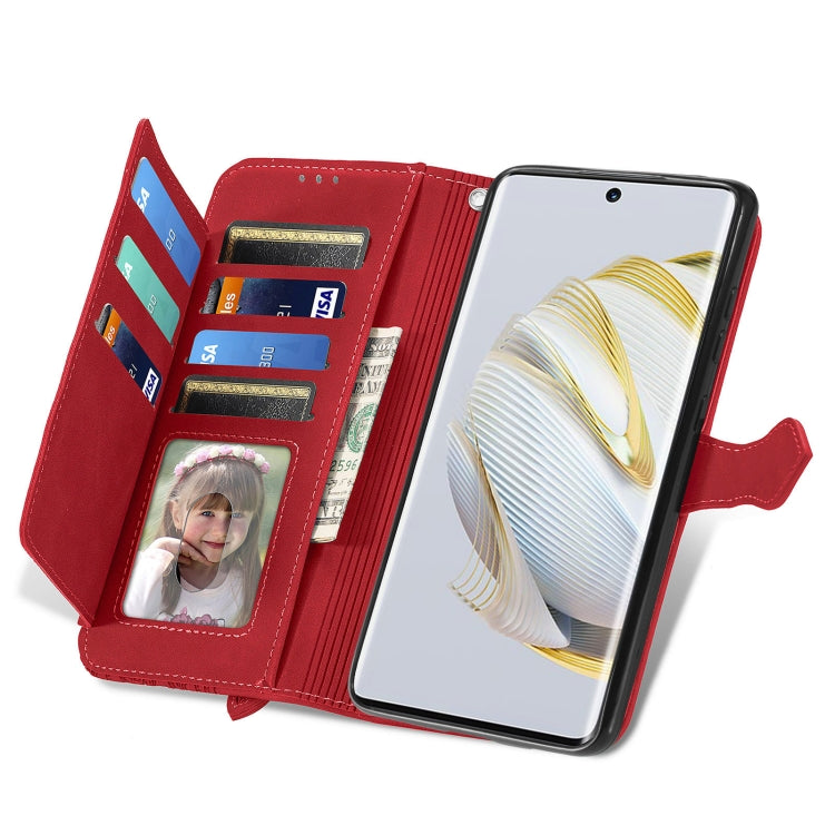 For Huawei Nova 10 Embossed Flower Zipper Leather Phone Case