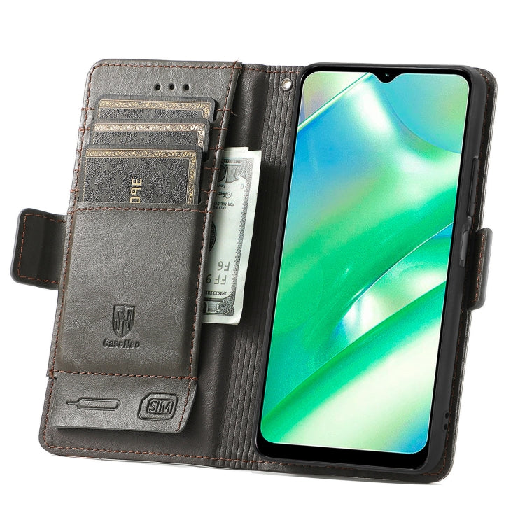 For Realme C33 CaseNeo Splicing Dual Magnetic Buckle Leather Phone Case