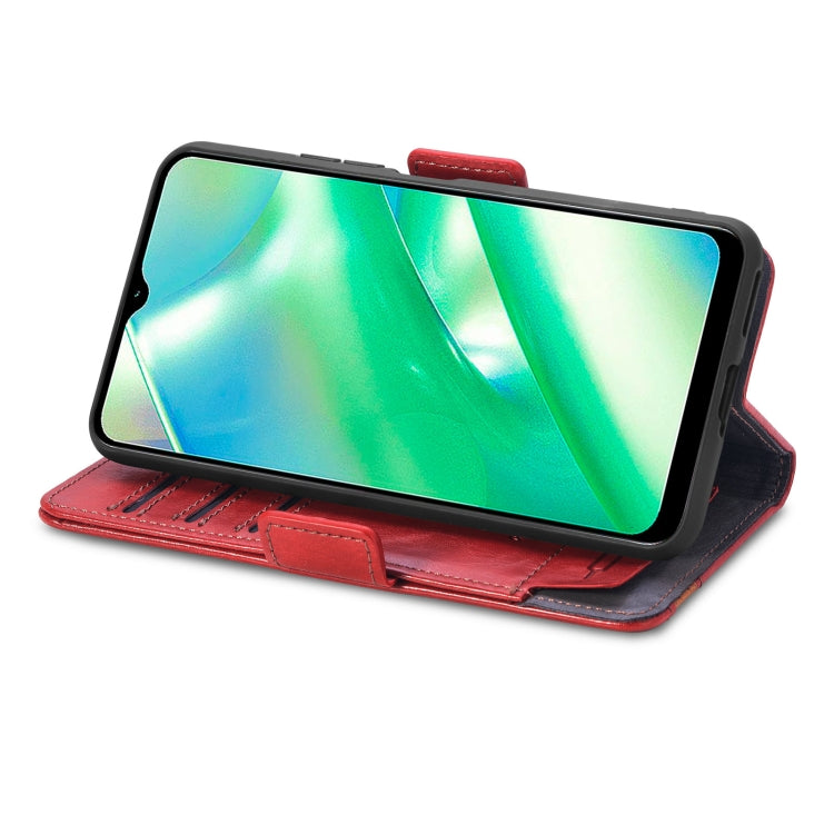 For Realme C33 CaseNeo Splicing Dual Magnetic Buckle Leather Phone Case