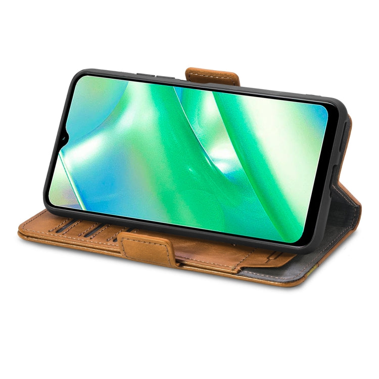 For Realme C33 CaseNeo Splicing Dual Magnetic Buckle Leather Phone Case