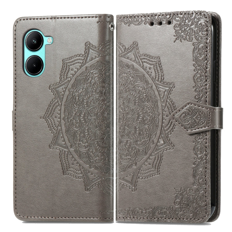 For Realme C33 Mandala Flower Embossed Leather Phone Case