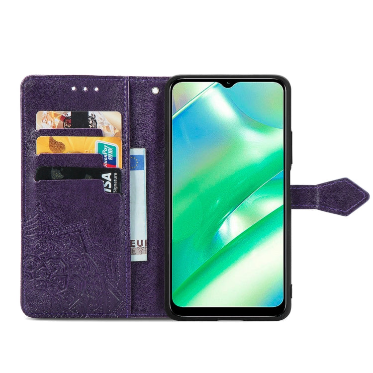 For Realme C33 Mandala Flower Embossed Leather Phone Case