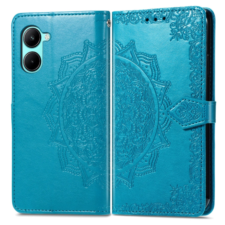 For Realme C33 Mandala Flower Embossed Leather Phone Case