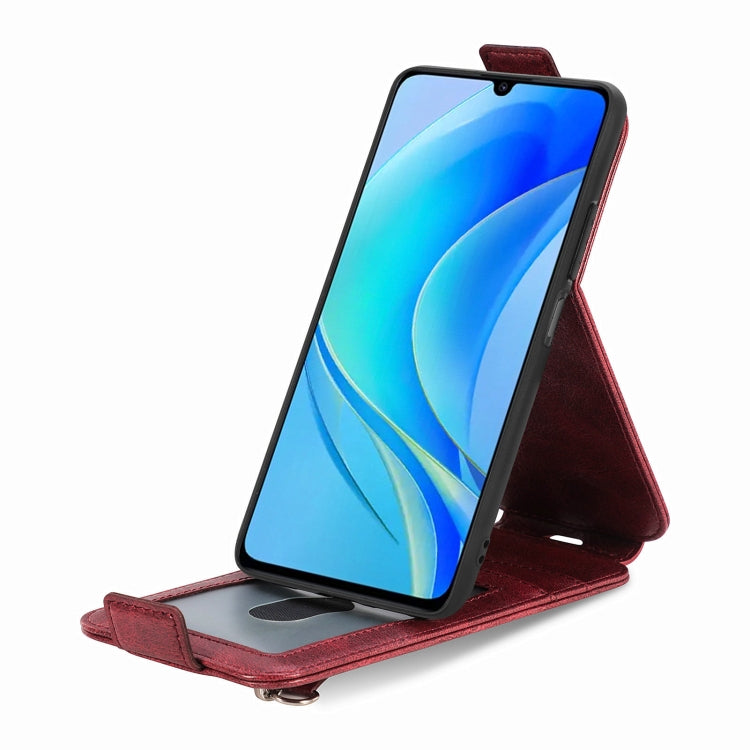 For Huawei Nova Y70 Zipper Wallet Vertical Flip Leather Phone Case