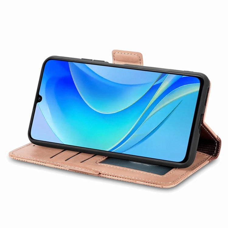 For Huawei Nova Y70 Grid Leather Flip Phone Case