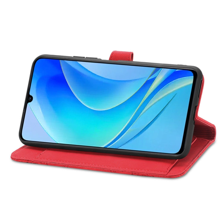 For Huawei Enjoy 50 Embossed Flower Zipper Leather Phone Case