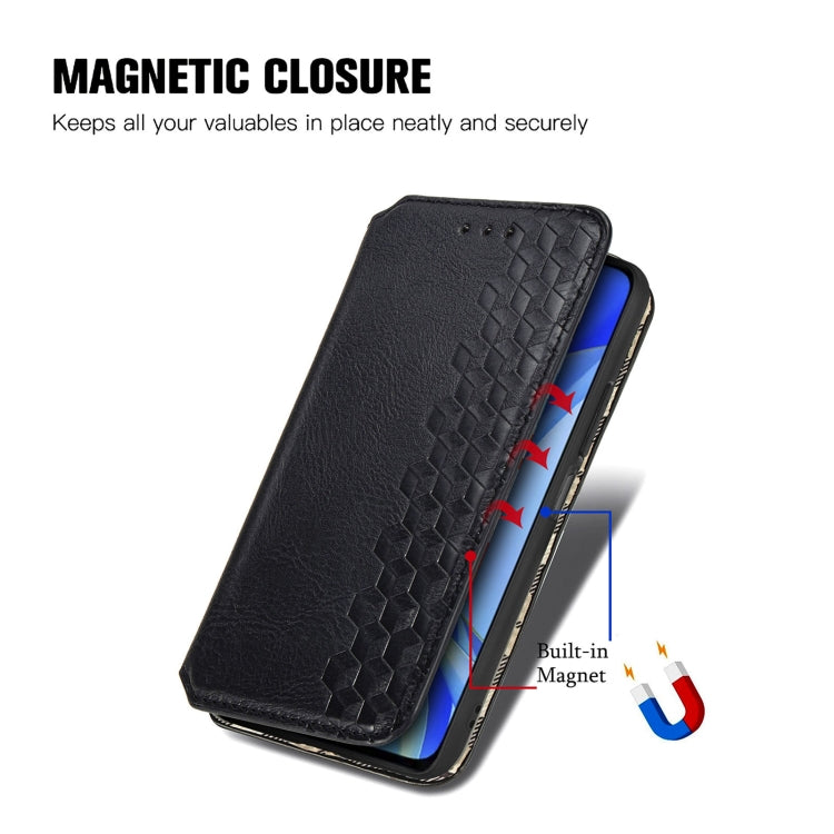 For Huawei Enjoy 50 Cubic Grid Pressed Magnetic Leather Phone Case