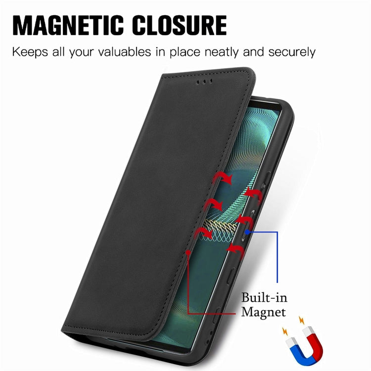 For Sony Xperia 5 IV Retro Skin Feel Magnetic Leather Phone Case