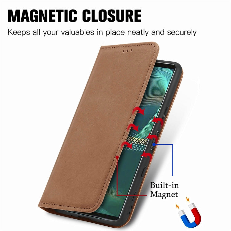 For Sony Xperia 5 IV Retro Skin Feel Magnetic Leather Phone Case