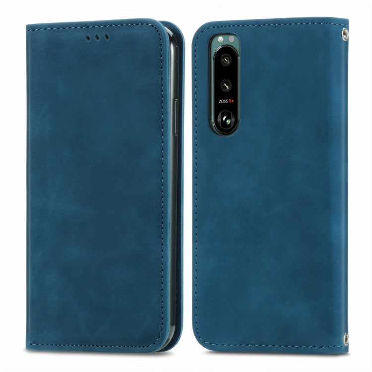 For Sony Xperia 5 IV Retro Skin Feel Magnetic Leather Phone Case