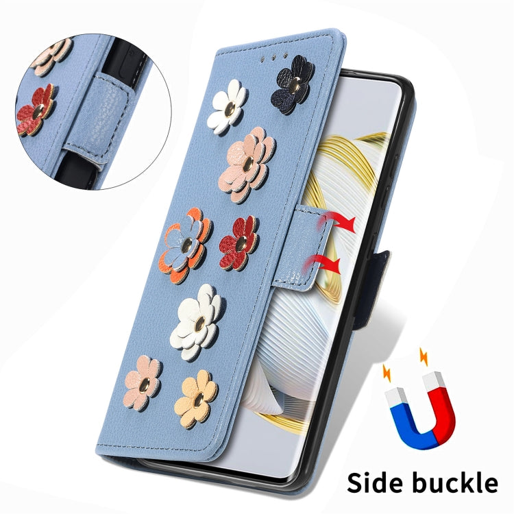 For Huawei Nova 10 Pro Stereoscopic Flowers Leather Phone Case