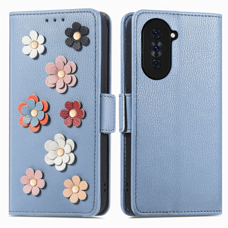 For Huawei Nova 10 Stereoscopic Flowers Leather Phone Case