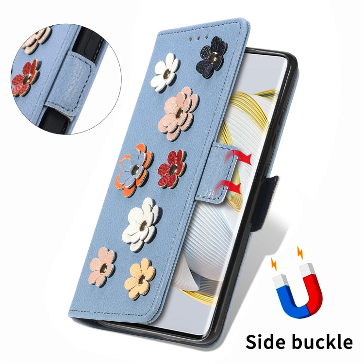 For Huawei Nova 10 Stereoscopic Flowers Leather Phone Case